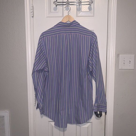 Ralph Lauren Multi Color Long Sleeved Striped Button Classic Fit Shirt Size 16 - Picture 5 of 8